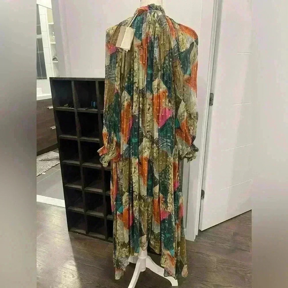 KILLA GATHERED PRINTED FIL COUPÉ GEORGETTE MIDI DRESS ORIGINAL COST $650 - Picture 10 of 15